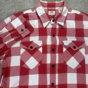 Levi's NFL Kansas City Chiefs Snap Buffalo Plaid Long Sleeve Flannel Shirt Small